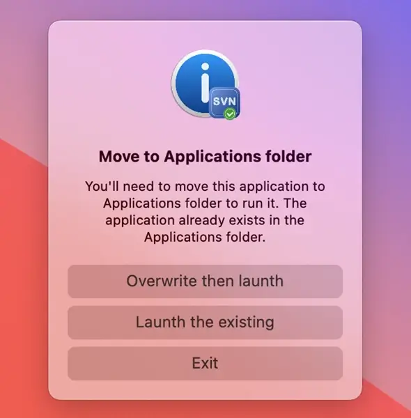 Launch macSvn - Update macSvn